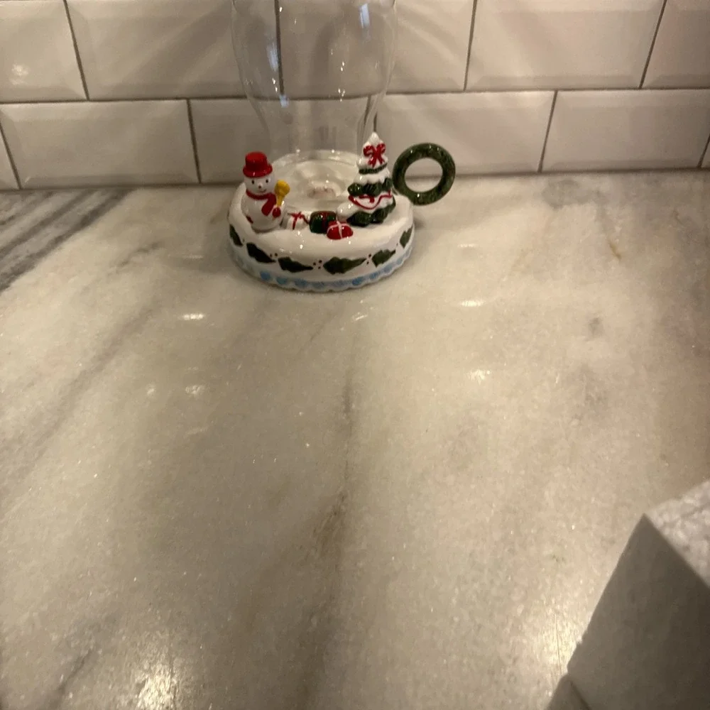 Himark Holiday Snowman Hurricane Candle Holder‎
